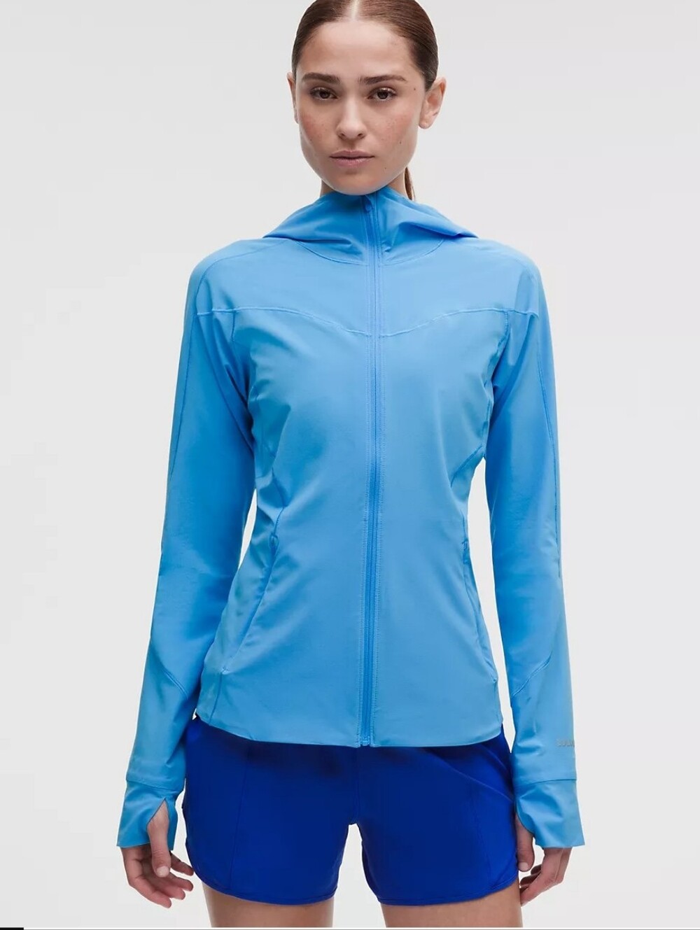 Lululemon Mist Over Light Blue Hooded Windbreaker Jacket